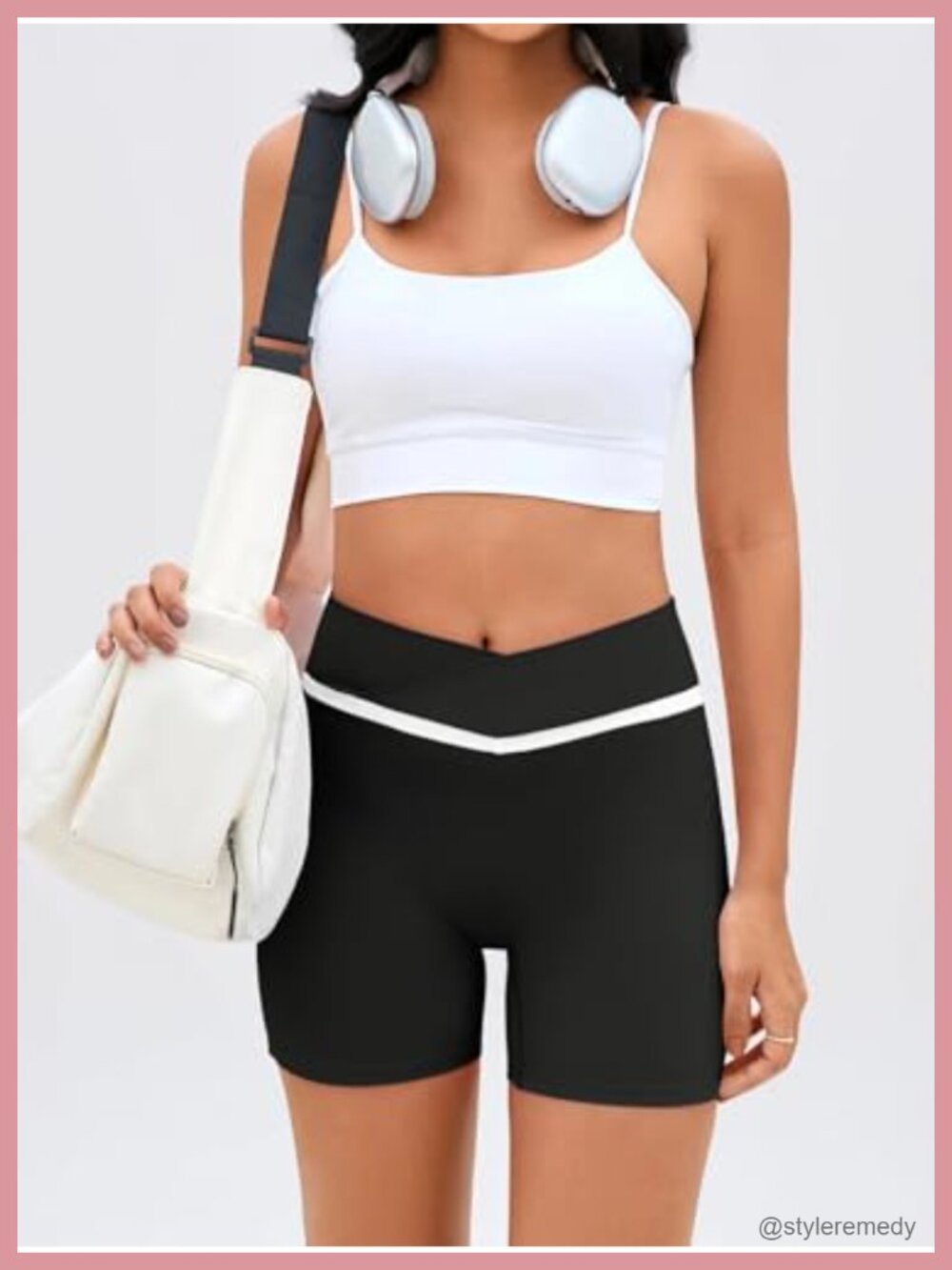 Buttery Soft Crossover Biker Shorts 5" Seamless High Waist Workout Yoga - Picture 5 of 6